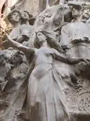 Carved stone figures on the Nativity front of the Sagrada Família